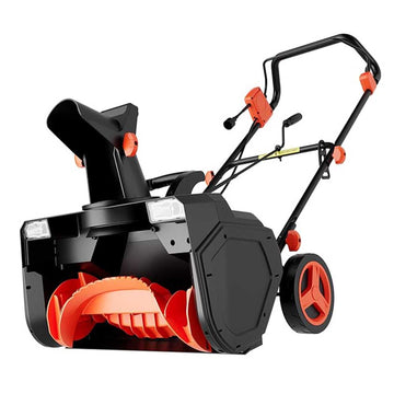 VOLTASK 23-Inch Electric Corded Snow Blower with Dual LED Light, 180-degree Adjustable Chute Walk-Behind Snow Blower with 25ft Throwing Distance, 15 Amp/3500RPM Motor Electric Snow Blowers