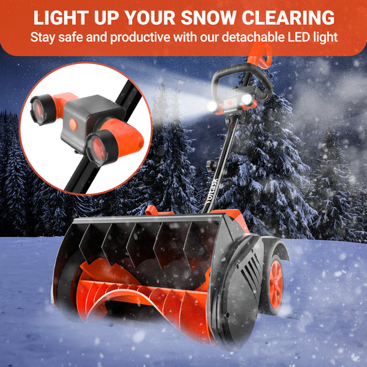 VOLTASK SS-40A 40V 16-Inch Brushless Cordless Snow Shovel with Wheels, 2 Batteries & Dual Quick Charger Included