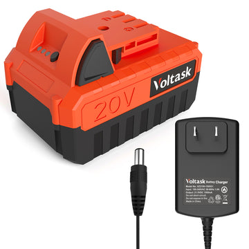 VOLTASK 20V 4.0-Ah Lithium-ion Battery + 1.5A Standard Charger for Voltask Cordless Snow Shovel SS-20B, SS-20C, SS-20E, SS-40A, SS-40B