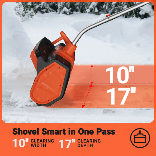 VOLTASK 12 Amp Electric Snow Blower, 17'' Corded Snow Blower with Directional Plate