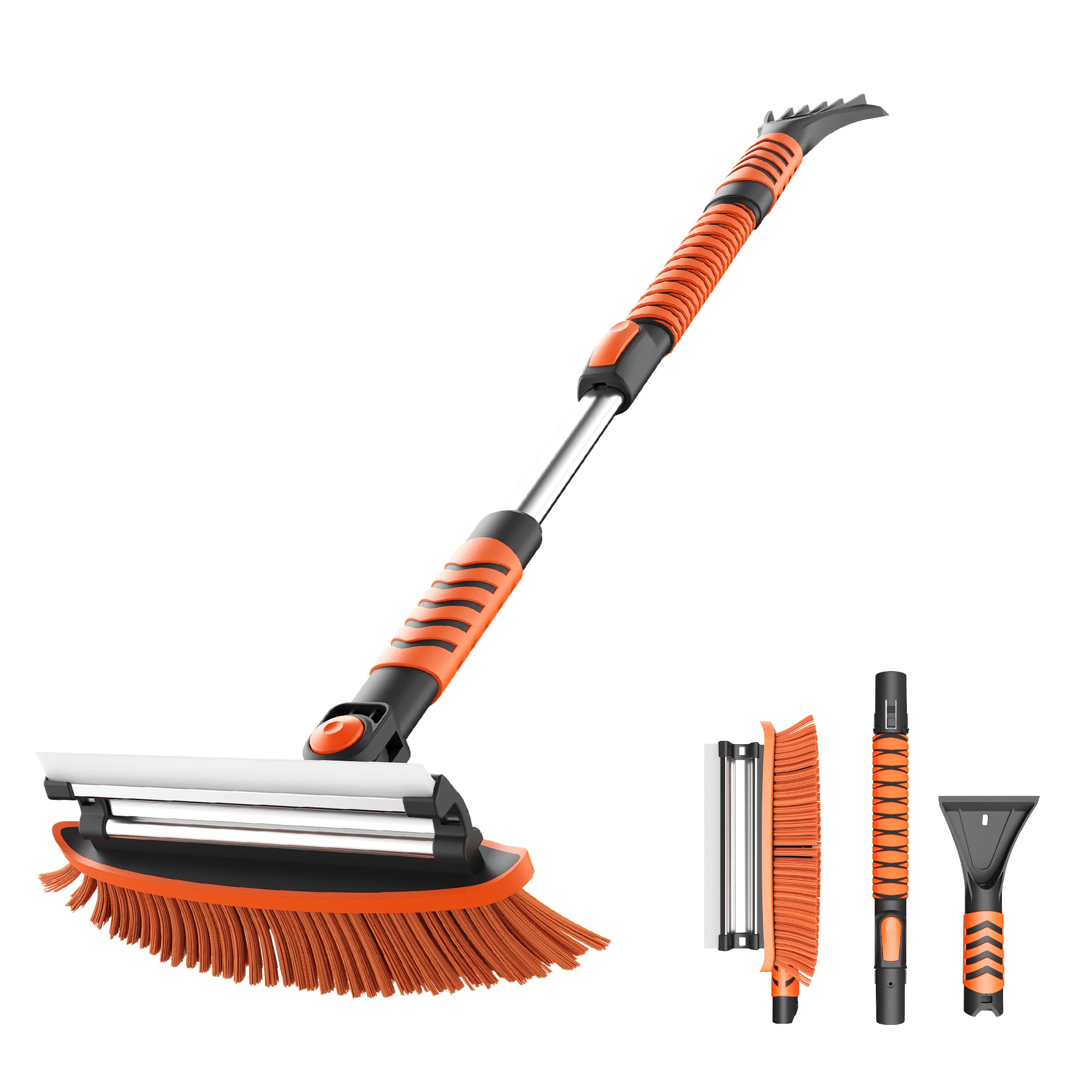 Car Snow Brush & Ice Scraper Kit - Extendable 39 Inch With Squeegee & Snow Shovel - 4 In 1 Winter Tool