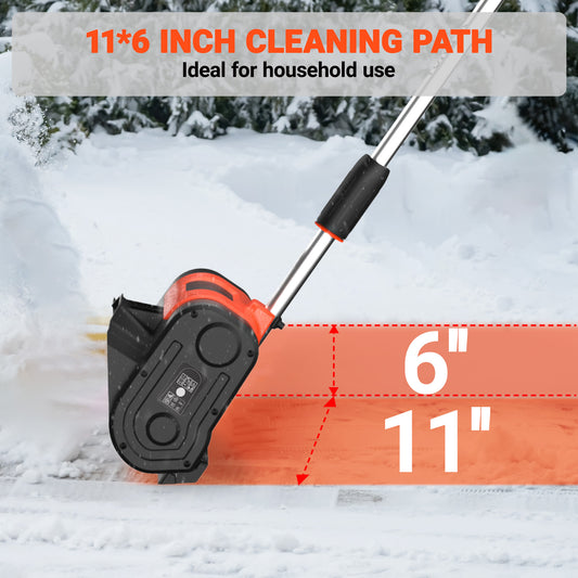 VOLTASK 24V 11-inch Cordless Snow Shovel 7.3lbs Lightweight Electric Snow Blower with 4-Ah Battery & Quick Charger Included for Driveway & Sidewalks