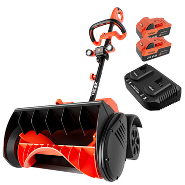 VOLTASK 48V 16-inch Cordless Snow Shovel with Wheels, LED Lights, 2 Batteries & Dual Quick Charger Included