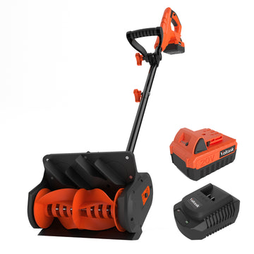 VOLTASK SS-20B 20V 12-Inch Cordless Snow Shovel with Directional Plate, Battery & Quick Charger Included