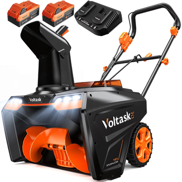 VOLTASK 48V Cordless Snow Blower 21-inch Brushless Electric Snow Shovel with Wheels.