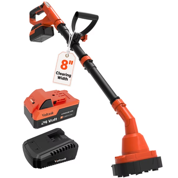 Voltask 24V 8‑Inch Snow Shovel, 350W Motor, Dual‑Head Lithium‑Ion Snow Blower