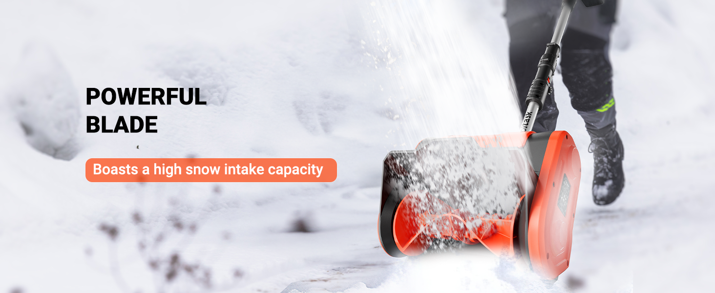 VOLTASK SS20C 20V 10Inch Cordless Snow Shovel Lightweight, Battery