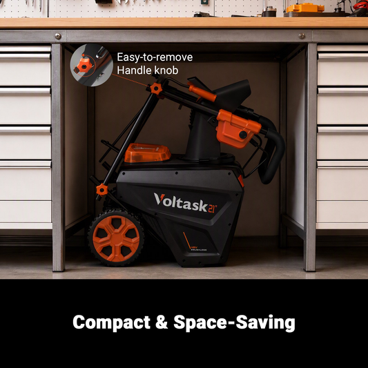 VOLTASK 48V Cordless Snow Blower 21-inch Brushless Electric Snow Shovel with Wheels.