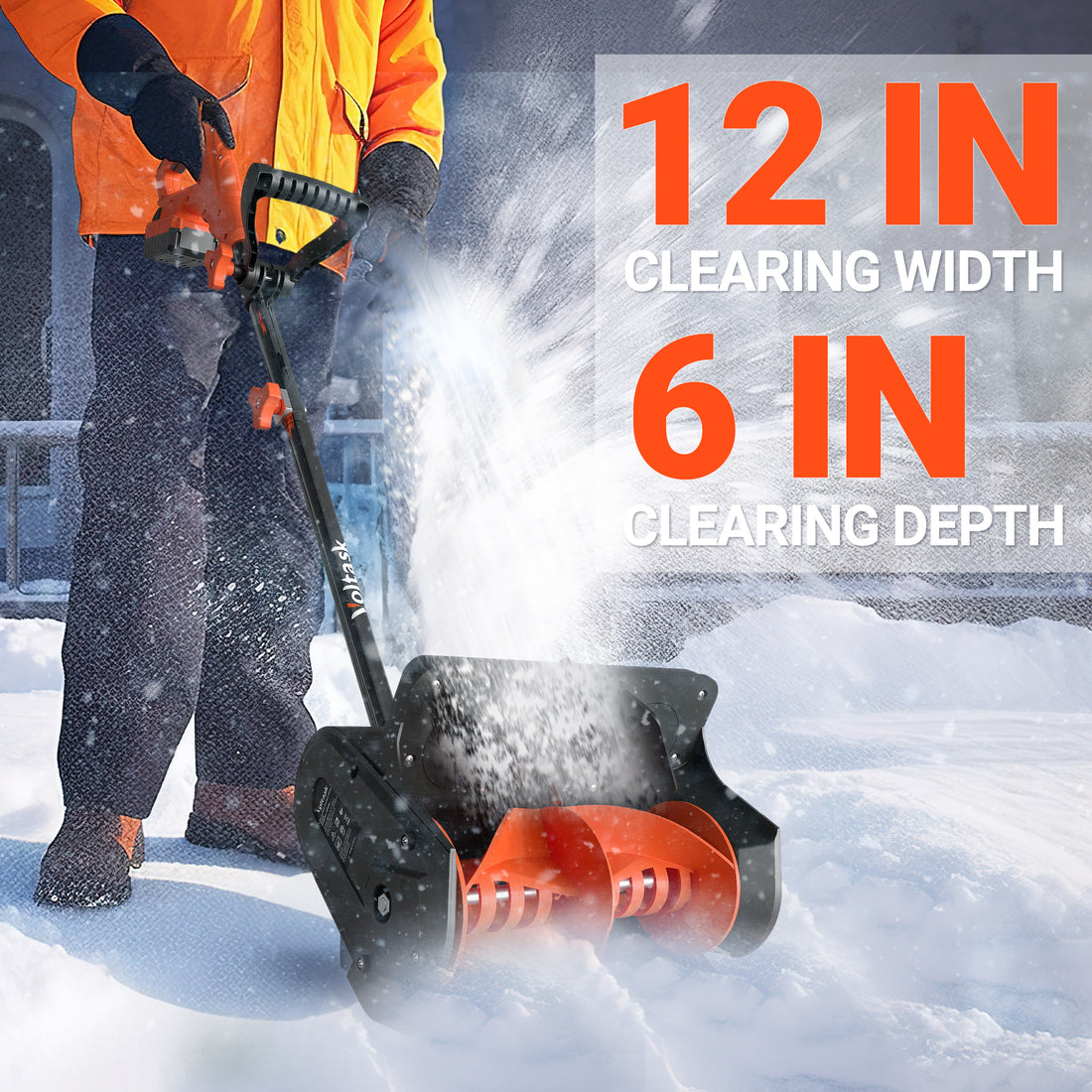 VOLTASK SS20B 20V 12Inch Cordless Snow Shovel with Directional Plate