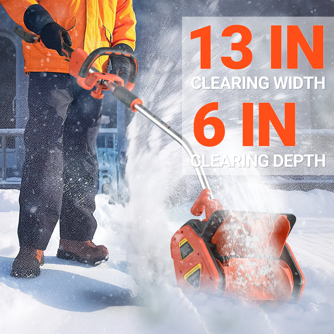 VOLTASK SS40B 40V 13Inch Cordless Snow Shovel with Directional Chute