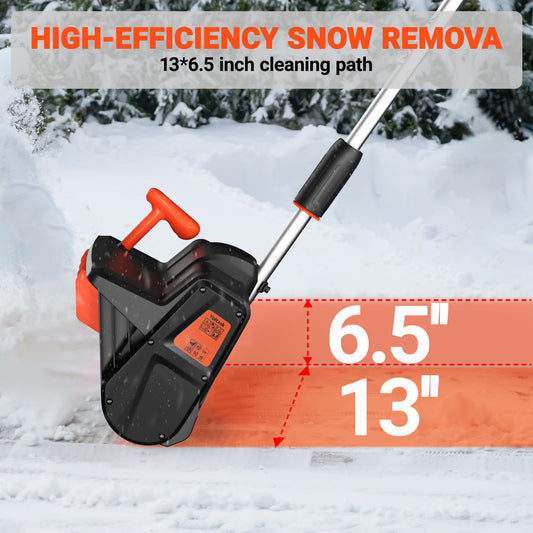 VOLTASK Cordless Snow Shovel, 24V | 13-inch | 4-Ah Cordless Battery Electric Snow Blower with Directional Plate, Battery & Quick Charger Included for Driveway & Sidewalks