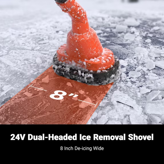 Voltask 24V 8‑Inch Snow Shovel, 350W Motor, Dual‑Head Lithium‑Ion Snow Blower