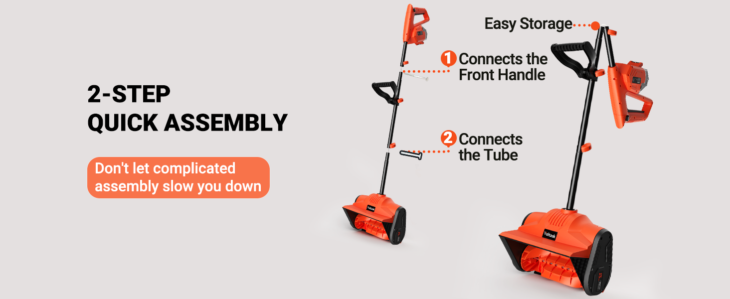 VOLTASK SS20D 20V 12Inch Cordless Snow Shovel with Battery Compartme