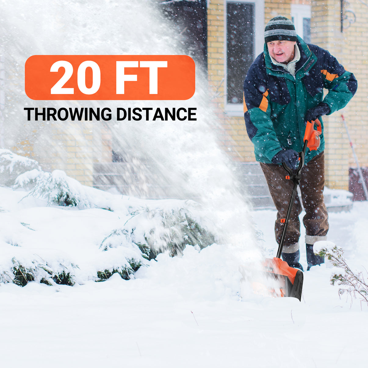 VOLTASK SS20D 20V 12Inch Cordless Snow Shovel with Battery Compartme