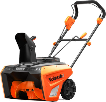 VOLTASK 48V Cordless Snow Blower with Wheels, 21-Inch Brushless Electric Snow Shovels with Directional Plate & LED Lights, Fits Driveways/Decks (2 * 24V Battery & Quick Charger Included)
