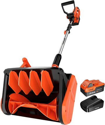 VOLTASK Cordless Snow Shovel Brushless 24V, 13-Inch Electric Snow Blower with 4-Ah Battery & Fast Charger, 25-Ft Snow Throw, Lightweight Waterproof Design for Driveway & Steps