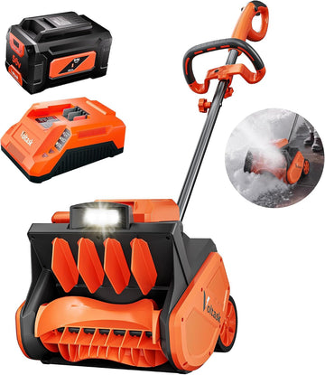 VOLTASK 56V Cordless Snow Shovel, 14" Electric Snow Blower, 2000W Brushless Motor Battery Snow Shovel, 26FT Throw Distance Snow Removal for Driveway/Steps/Patio/Sidewalk, with 6.0Ah Battery & Charger