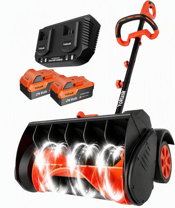 VOLTASK 48V 16-Inch Electric Snow Shovel with Wheels, 1200W Brushless Motor