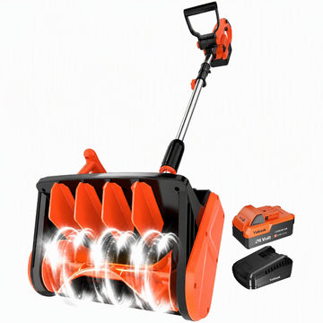 VOLTASK Cordless Snow Shovel Brushless, 24V 13 Inch Cordless Snow Blower, Electric Snow Shovel with Directional Plate & Adjustable Front Handle (4-Ah Battery & Quick Charger Included)