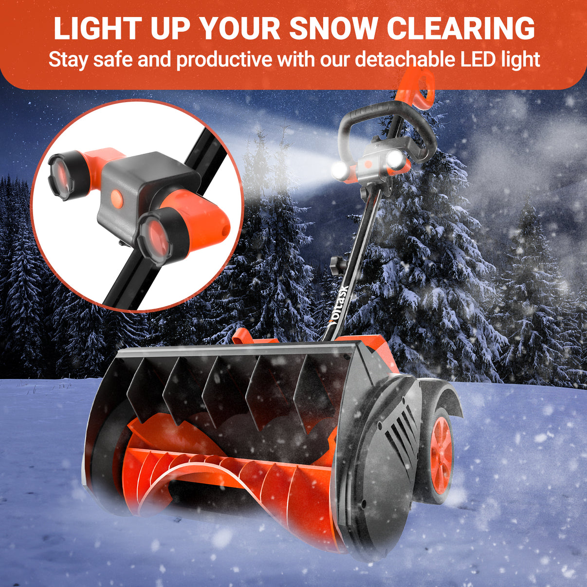 VOLTASK SS40A 40V 16Inch Brushless Cordless Snow Shovel with Wheels,