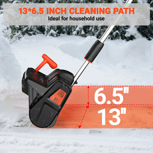 VOLTASK 24V 13-Inch Cordless Snow Shovel with Directional Plate, Battery & Quick Charger Included