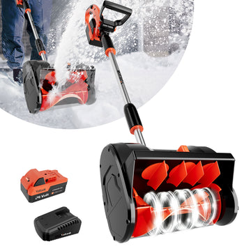 VOLTASK 24V 12-inch Cordless Snow Shovel Electric Snow Blower with Directional Plate, Battery & Quick Charger Included