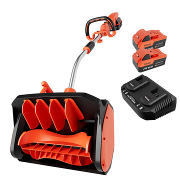 VOLTASK Cordless Snow Shovel, 48V | 17-Inch Cordless Snow Blower, Battery Snow Blower with Directional Plate (2 * 24V Battery & Dual Quick Charger Included)