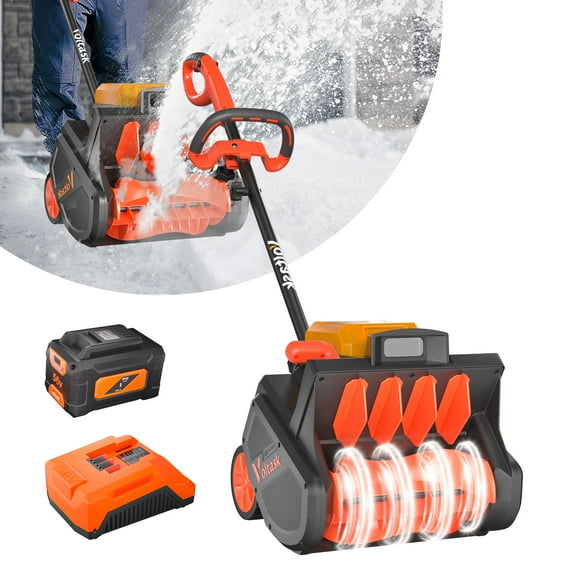 VOLTASK 56V 14-inch Cordless Electric Snow Shovel Lightweight Snow Blower Power with Battery and Charger for Driveway
