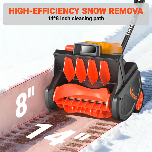 VOLTASK 56V 14-inch Cordless Electric Snow Shovel Lightweight Snow Blower Power with Battery and Charger for Driveway